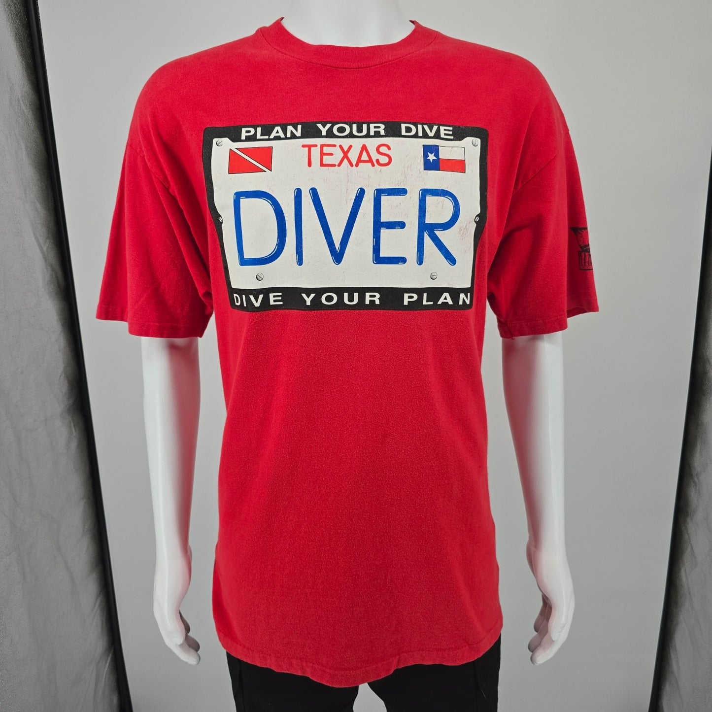 Vintage 1990s Scuba Aquatic Adventures Austin TX "Plan Your Dive" T-Shirt (L/XL)
