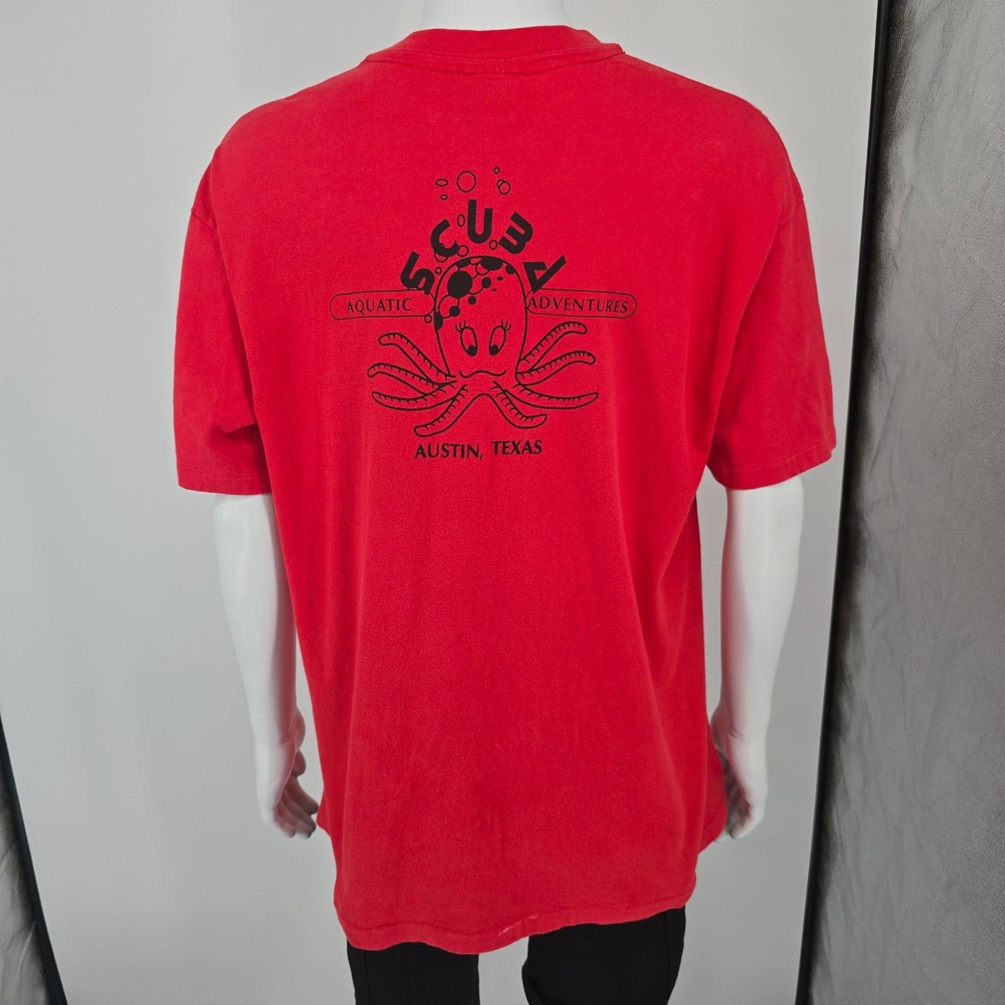 Vintage 1990s Scuba Aquatic Adventures Austin TX "Plan Your Dive" T-Shirt (L/XL)