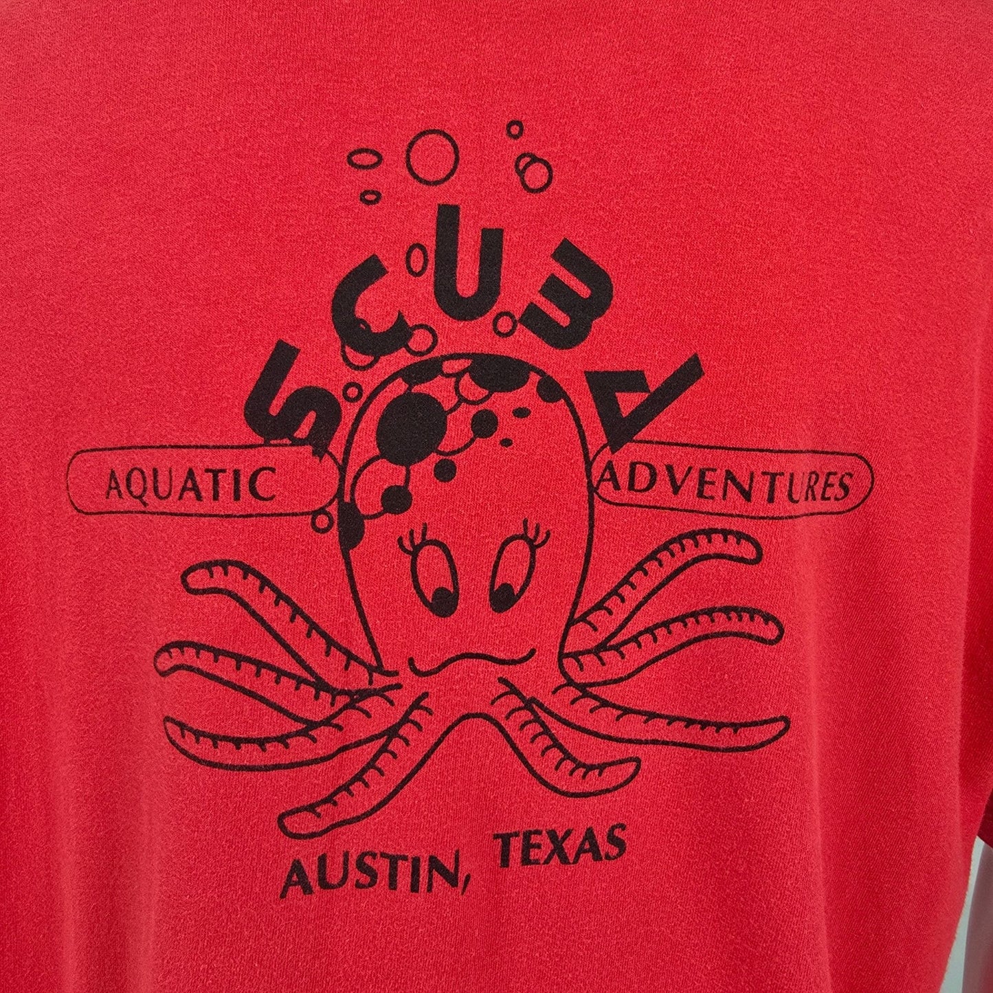 Vintage 1990s Scuba Aquatic Adventures Austin TX "Plan Your Dive" T-Shirt (L/XL)