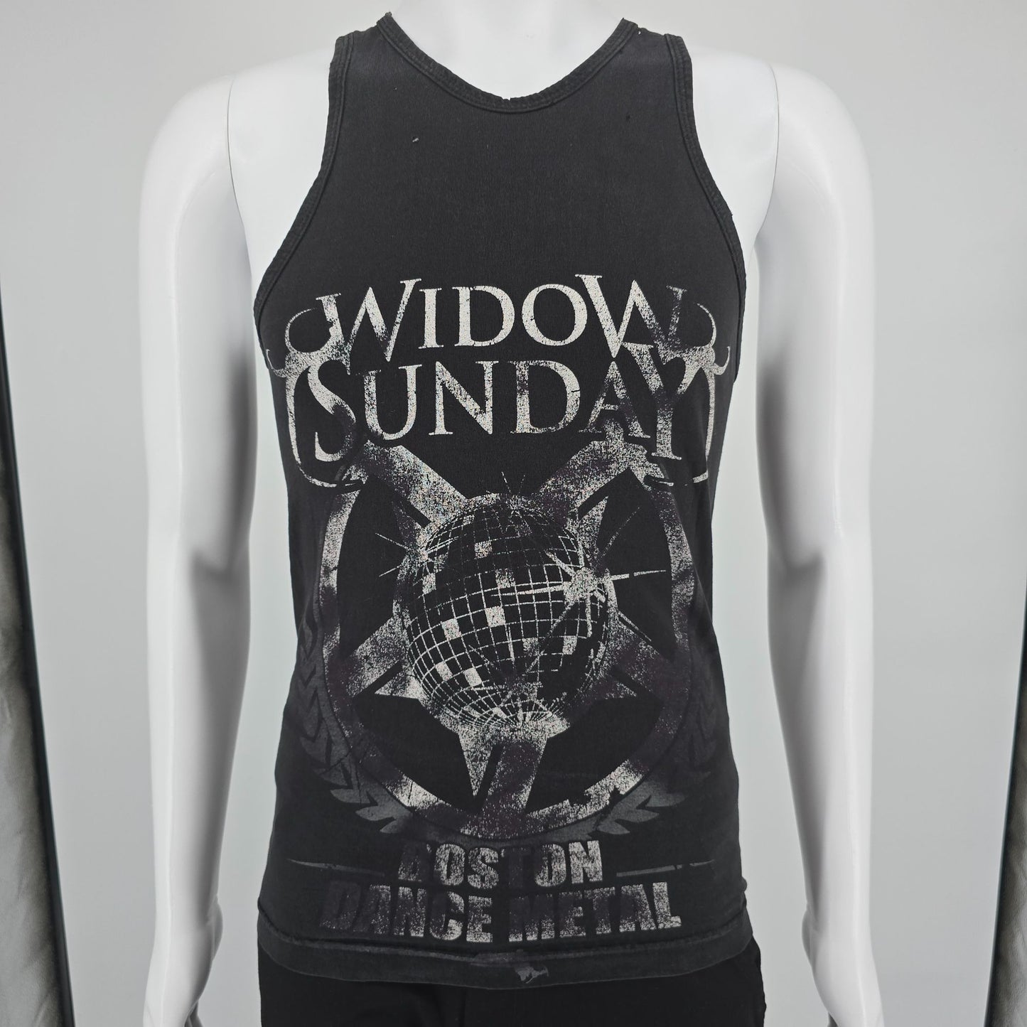 Distressed 2010s Bayside Black Widow Sunday Boston Dance Metal Tank Top (XS/S)