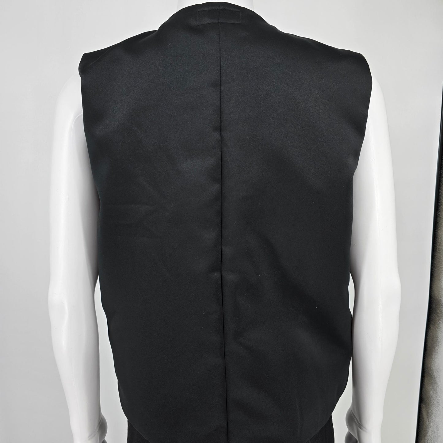 Vintage 1990s Rivar's Stagewear Black Sunburst Sequin Rhinestone Trim Vest (L)