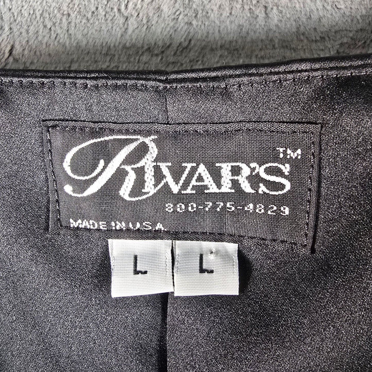 Vintage 1990s Rivar's Stagewear Black Sunburst Sequin Rhinestone Trim Vest (L)