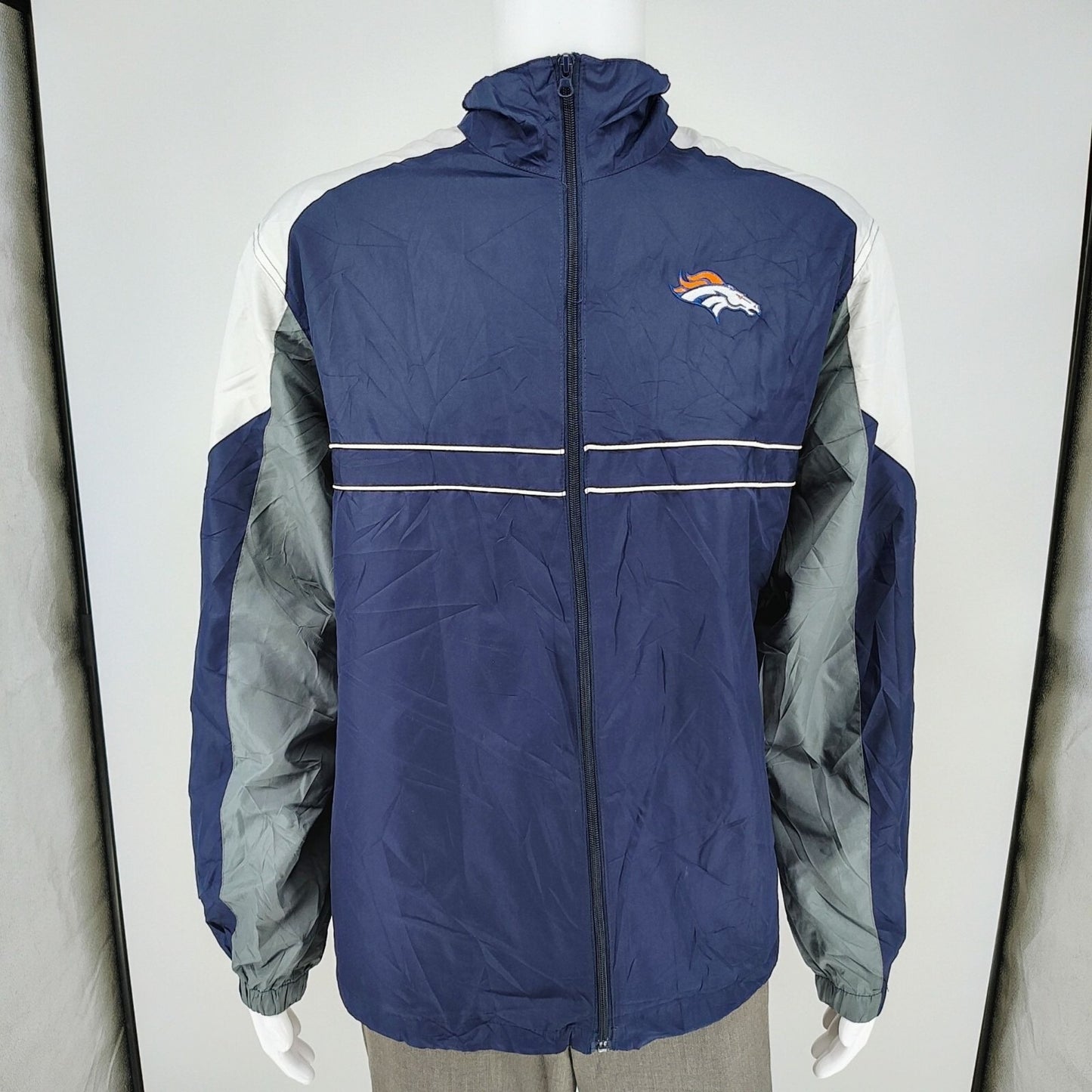 Dunbrooke NFL x Sports Illustrated Denver Broncos Blue Windbreaker Jacket (XL)