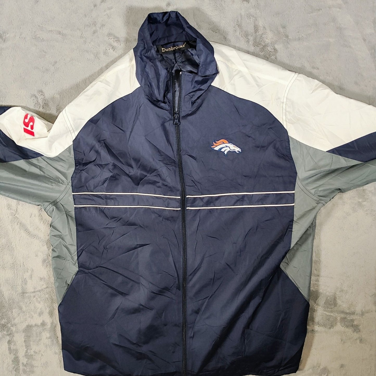 Dunbrooke NFL x Sports Illustrated Denver Broncos Blue Windbreaker Jacket (XL)