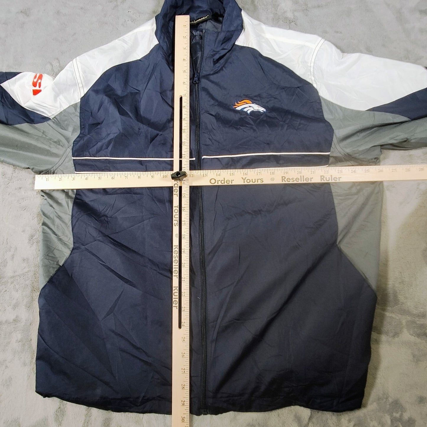 Dunbrooke NFL x Sports Illustrated Denver Broncos Blue Windbreaker Jacket (XL)