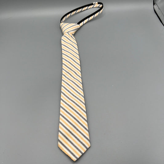 Nordstrom Kids Beige, Yellow, and Blue Striped Adjustable Zipper Tie (14" Long)