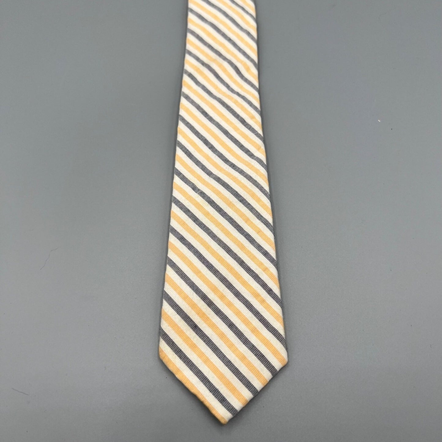 Nordstrom Kids Beige, Yellow, and Blue Striped Adjustable Zipper Tie (14" Long)
