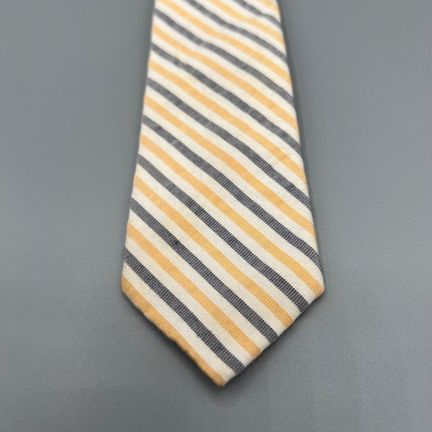Nordstrom Kids Beige, Yellow, and Blue Striped Adjustable Zipper Tie (14" Long)