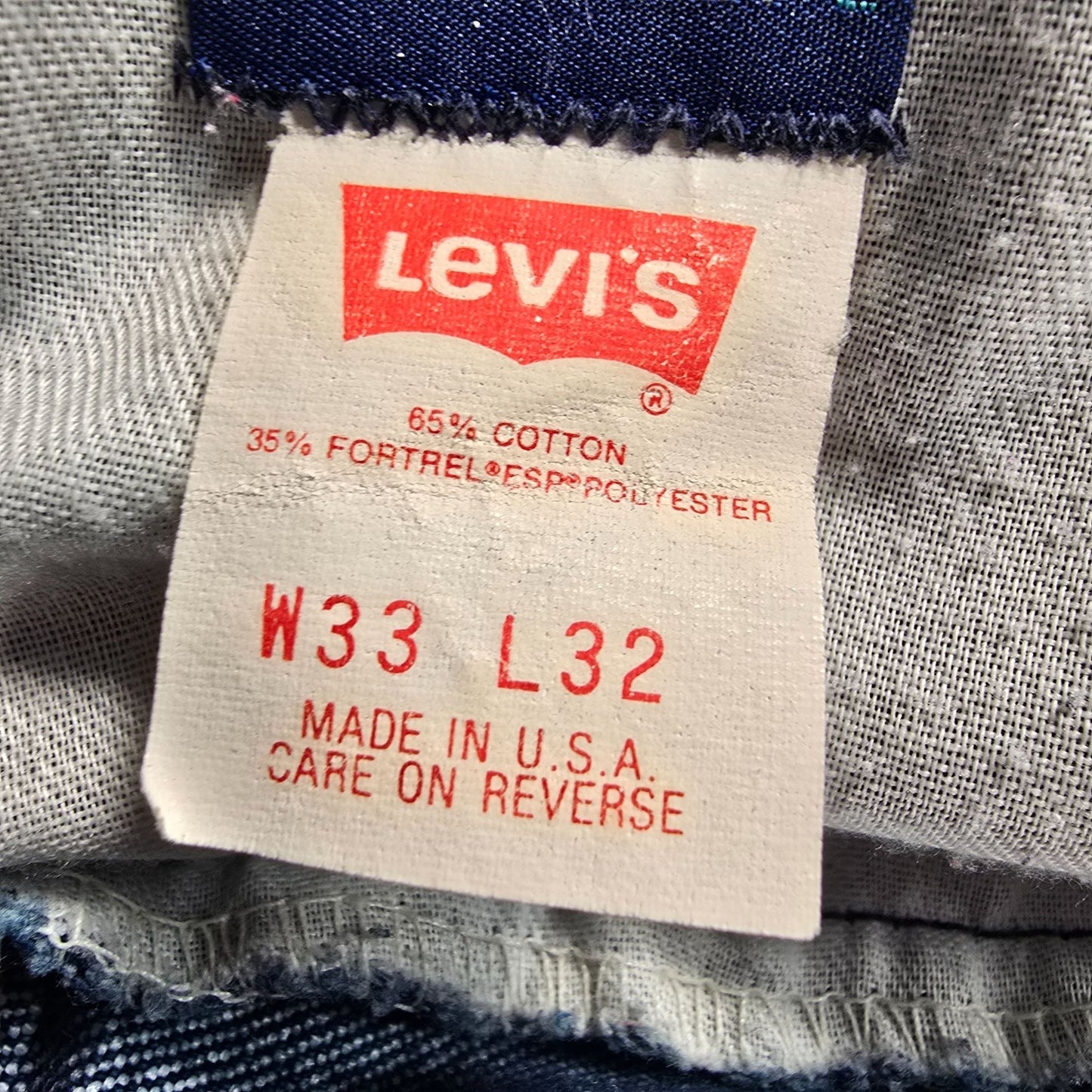 Vintage 1988 Levi's For Men 549 Comfort Fit Cotton/Poly Blue Tab Jeans (32x30)