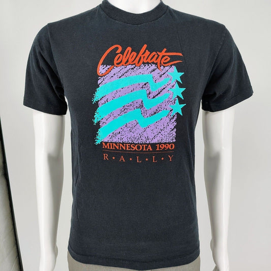 Vintage Anvil Celebrate Minnesota 1990 Rally Single Stitch Graphic T-Shirt (S)