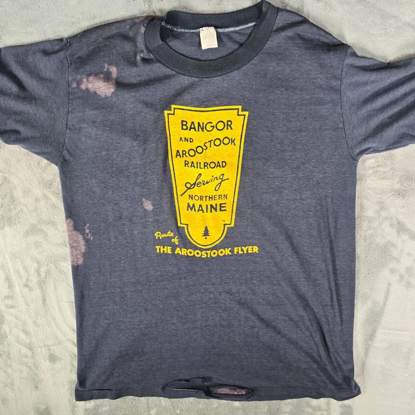 Vintage 1970s Distressed Bangor and Aroostook Railroad Maine T-Shirt (M/L)