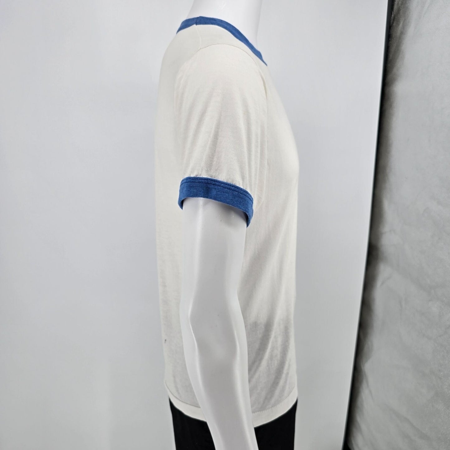 Vintage 1980s Screen Stars Nastasi White Inc. White Ringer Tee T-Shirt (M)