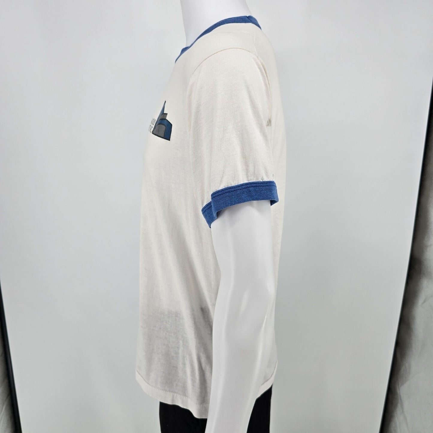 Vintage 1980s Screen Stars Nastasi White Inc. White Ringer Tee T-Shirt (M)