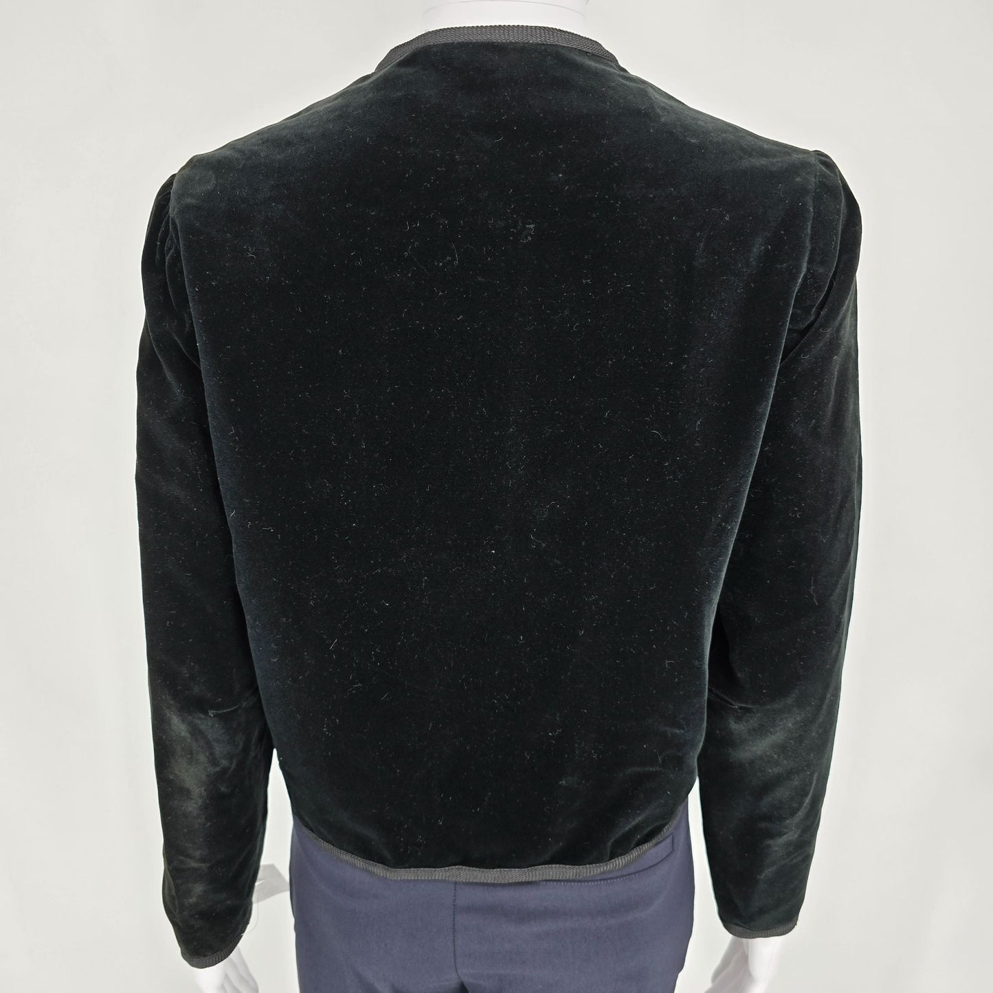 Vintage 1960s Petti Glen Junior Apparel Black Velveteen Cropped Jacket (M)