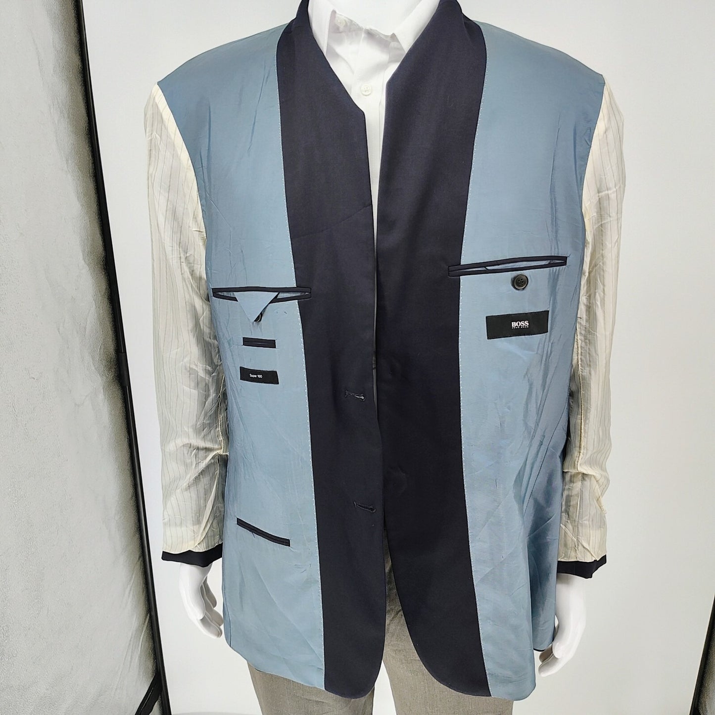 Boss Hugo Boss Super 100 Midnight Blue Pasolini/Movie US Suit Jacket (42R)