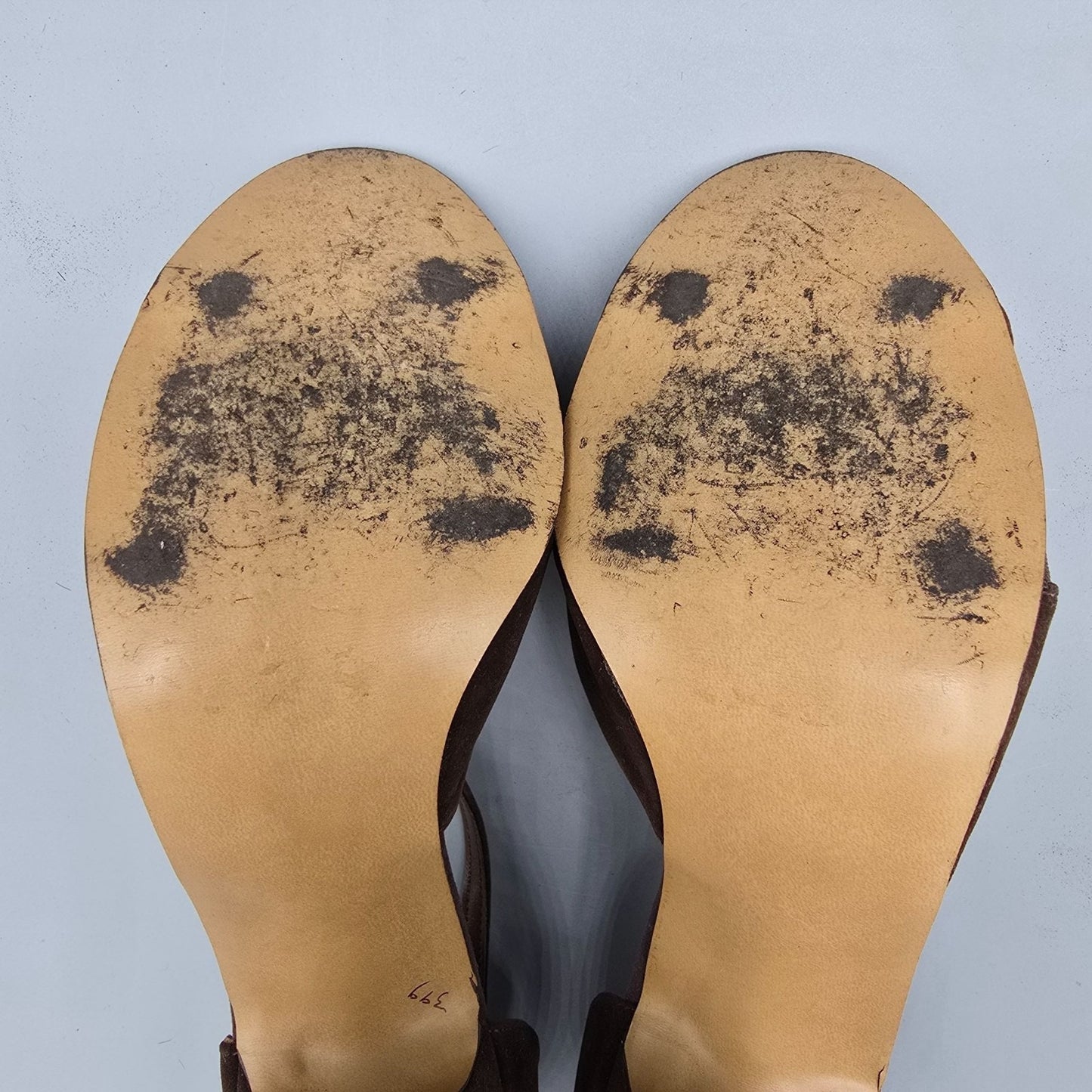 Vintage 1970s QualiCraft Brown Faux-Suede & Mesh Ankle-Strap High Heels (7B)