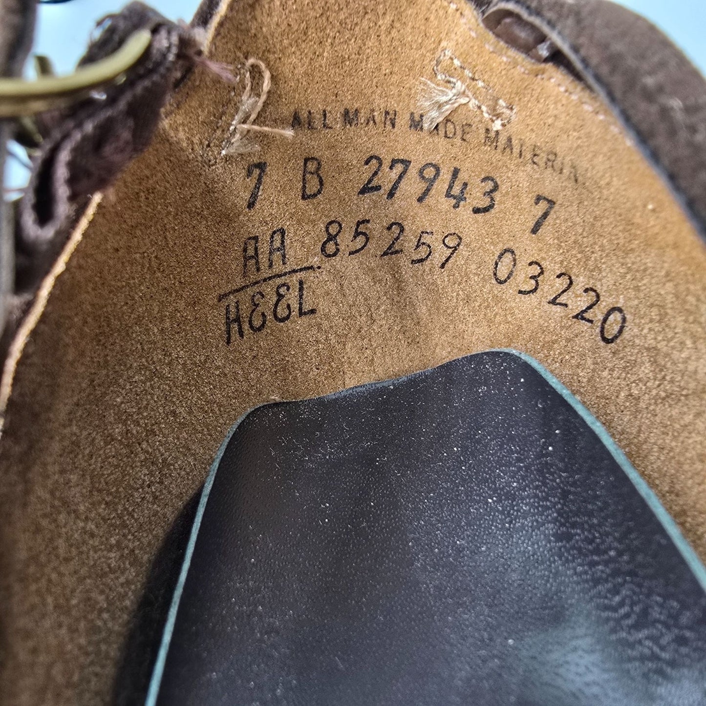 Vintage 1970s QualiCraft Brown Faux-Suede & Mesh Ankle-Strap High Heels (7B)