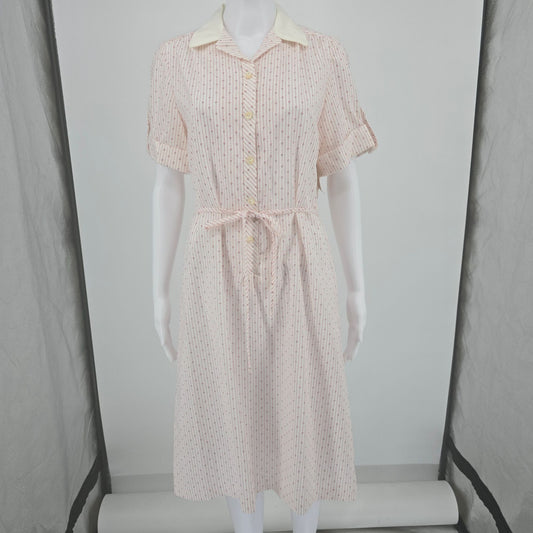 Vintage 1970s Breli Originals Contrast Collar Shirtwaist Day Dress (Size 12/L)