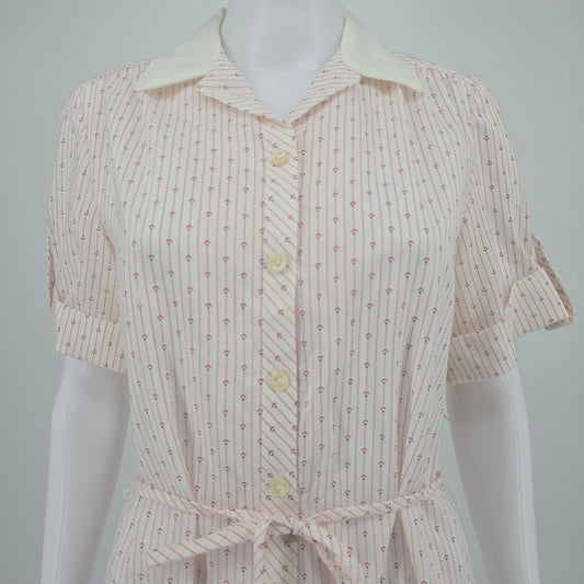 Vintage 1970s Breli Originals Contrast Collar Shirtwaist Day Dress (Size 12/L)