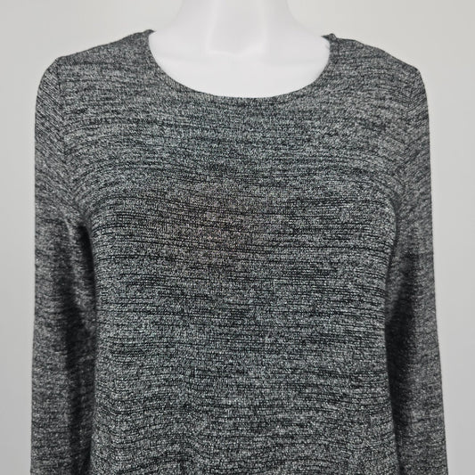 Gap Holiday 2017 Silver Jersey Knit Long Sleeve Metallic Swing Dress (S)