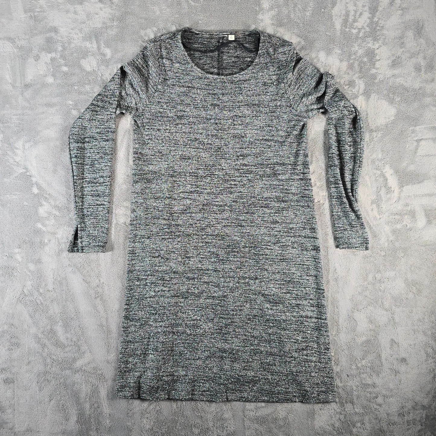 Gap Holiday 2017 Silver Jersey Knit Long Sleeve Metallic Swing Dress (S)