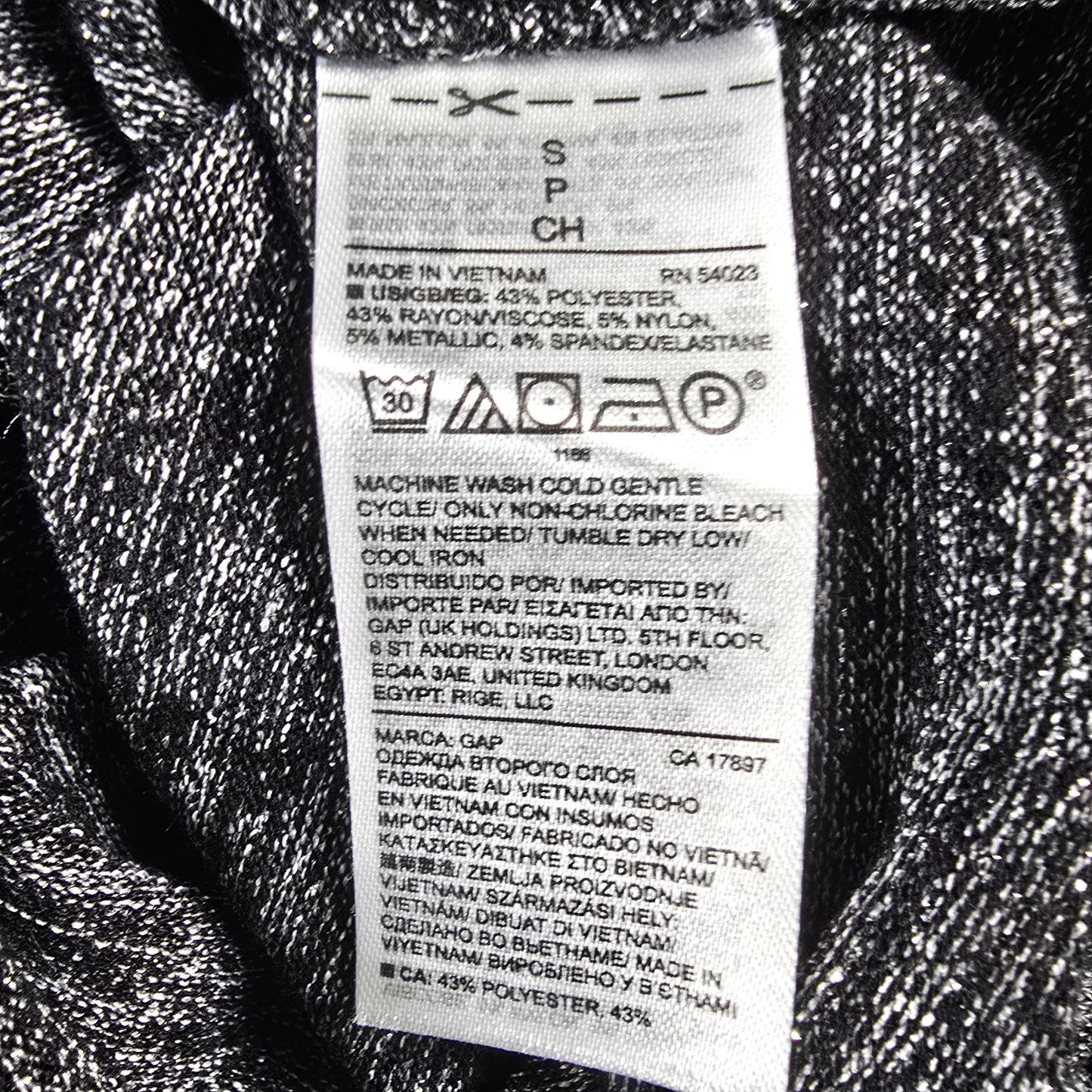 Gap Holiday 2017 Silver Jersey Knit Long Sleeve Metallic Swing Dress (S)