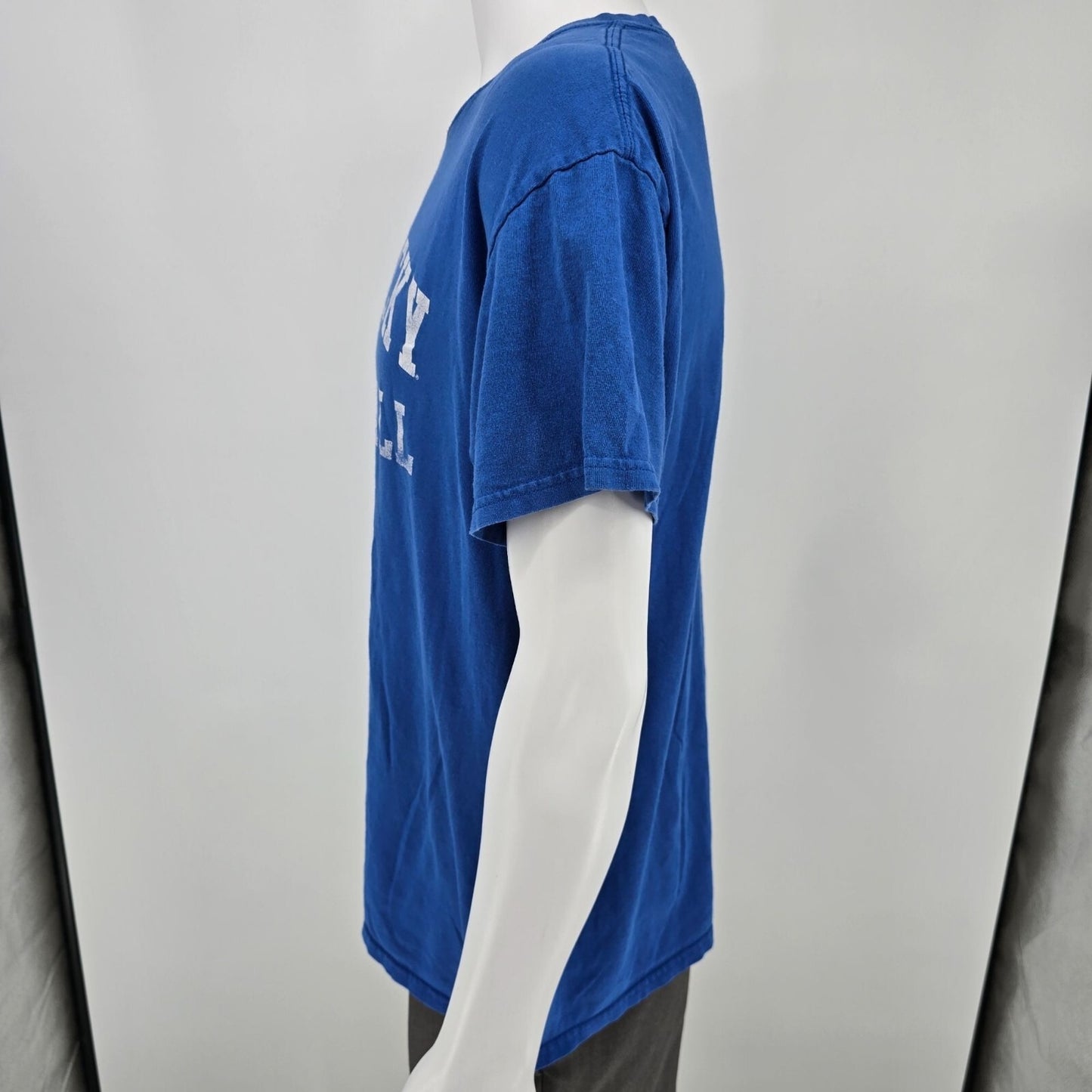 Distressed 2010s Blue Gildan Heavy Cotton Kentucky Basketball T-Shirt (L)
