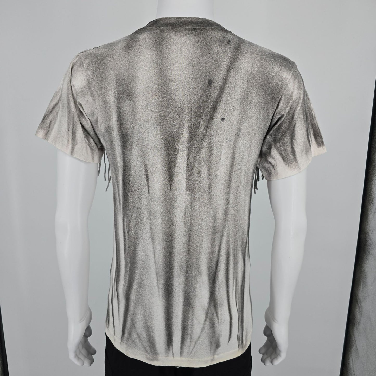Vintage 1980s Handmade DIY Western Fringe & Rhinestones Wearable Art T-Shirt (S)