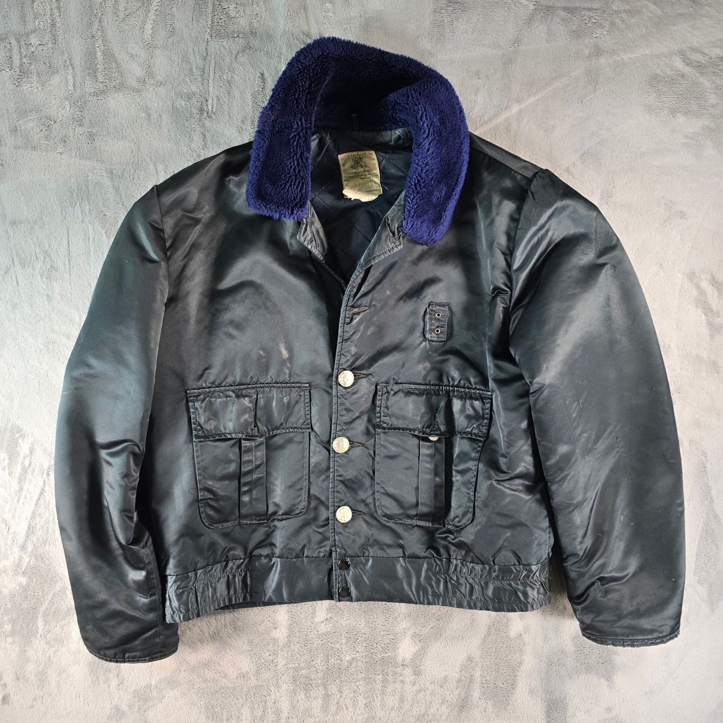 Distressed Vintage 1980s Horace Small Tuffy Jac Police Bomber Jacket (L)