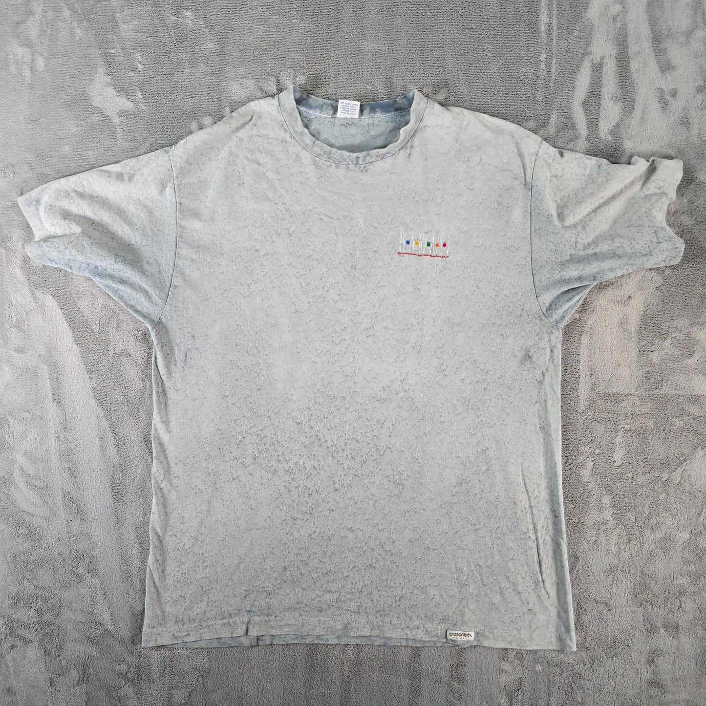 Vintage Early 1990s Crazy Shirts Mineral Wash Hawaii Embroidered T-Shirt (XL)