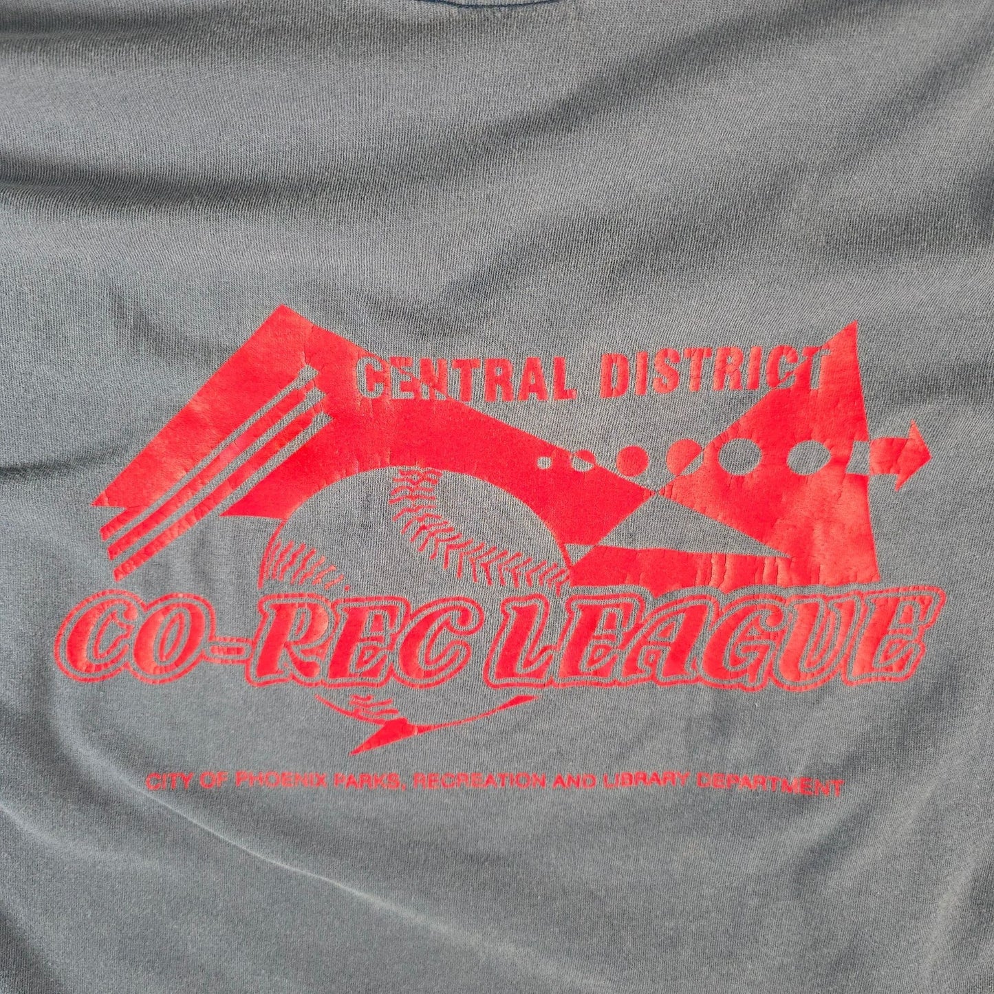 Vintage 1990s Phoenix AZ Central District Co-Rec Softball League T-Shirt (XL)