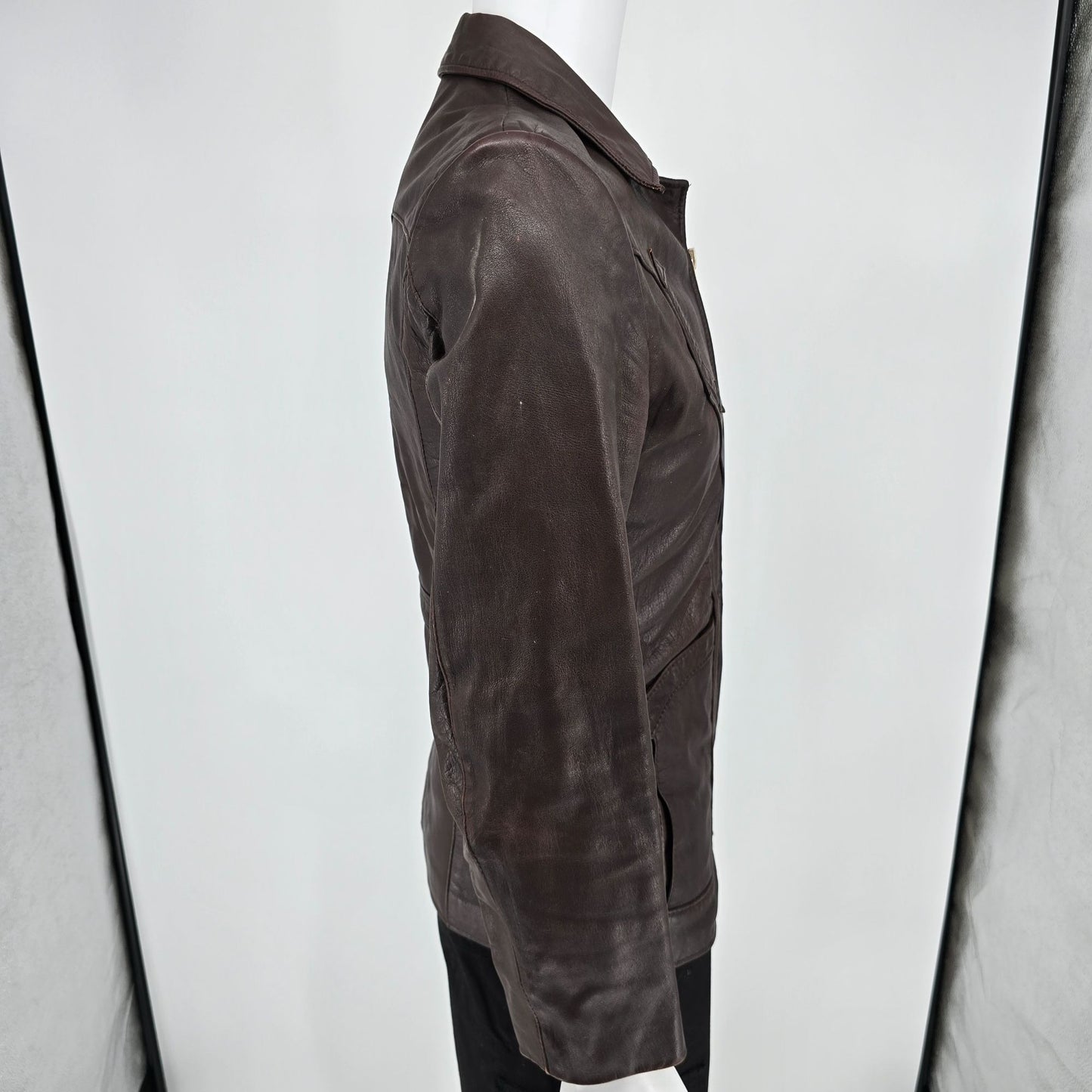 Vintage 1970s Chess King Brown Western Leather Jacket (XS/S)