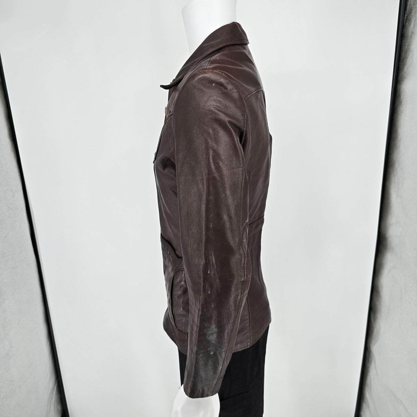 Vintage 1970s Chess King Brown Western Leather Jacket (XS/S)