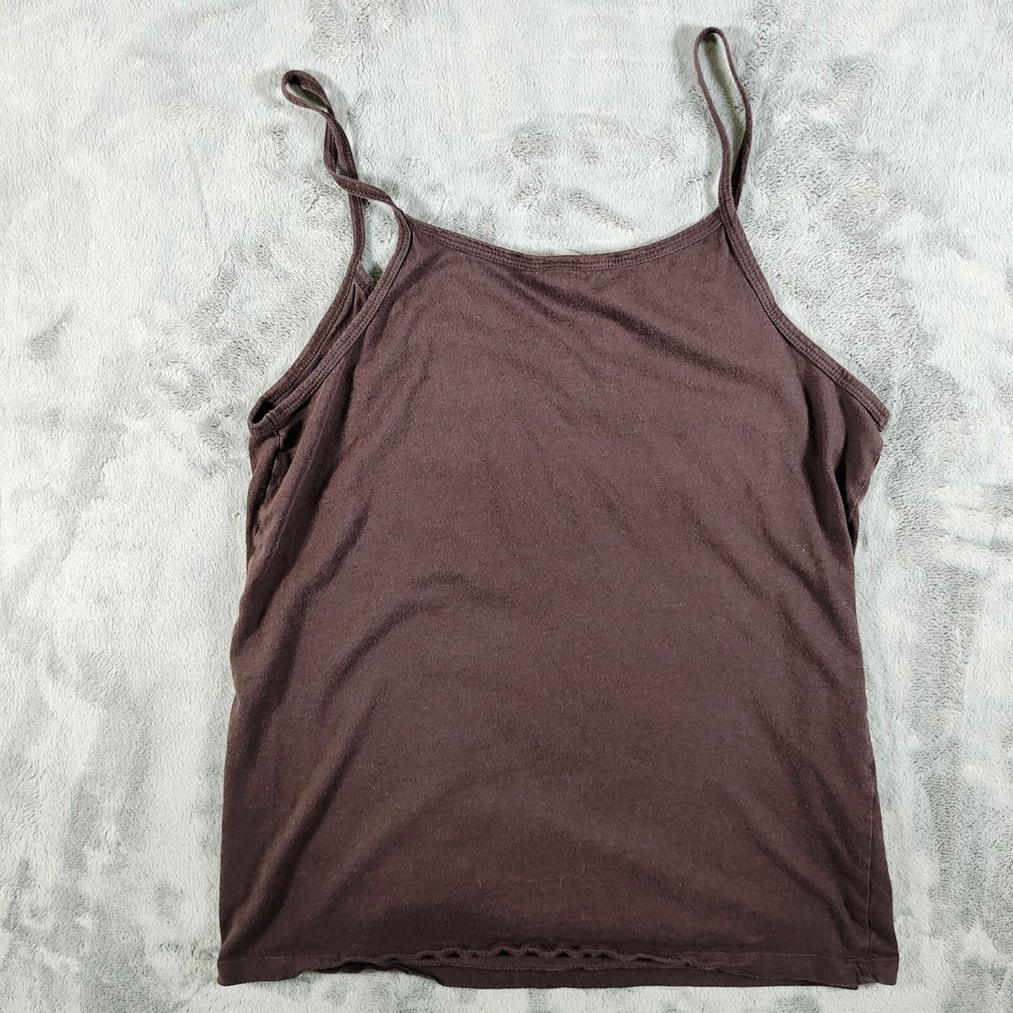 Bella "Don't Kiss & Tell" Lips Graphic Brown Spaghetti Strap Tank Top (XL)