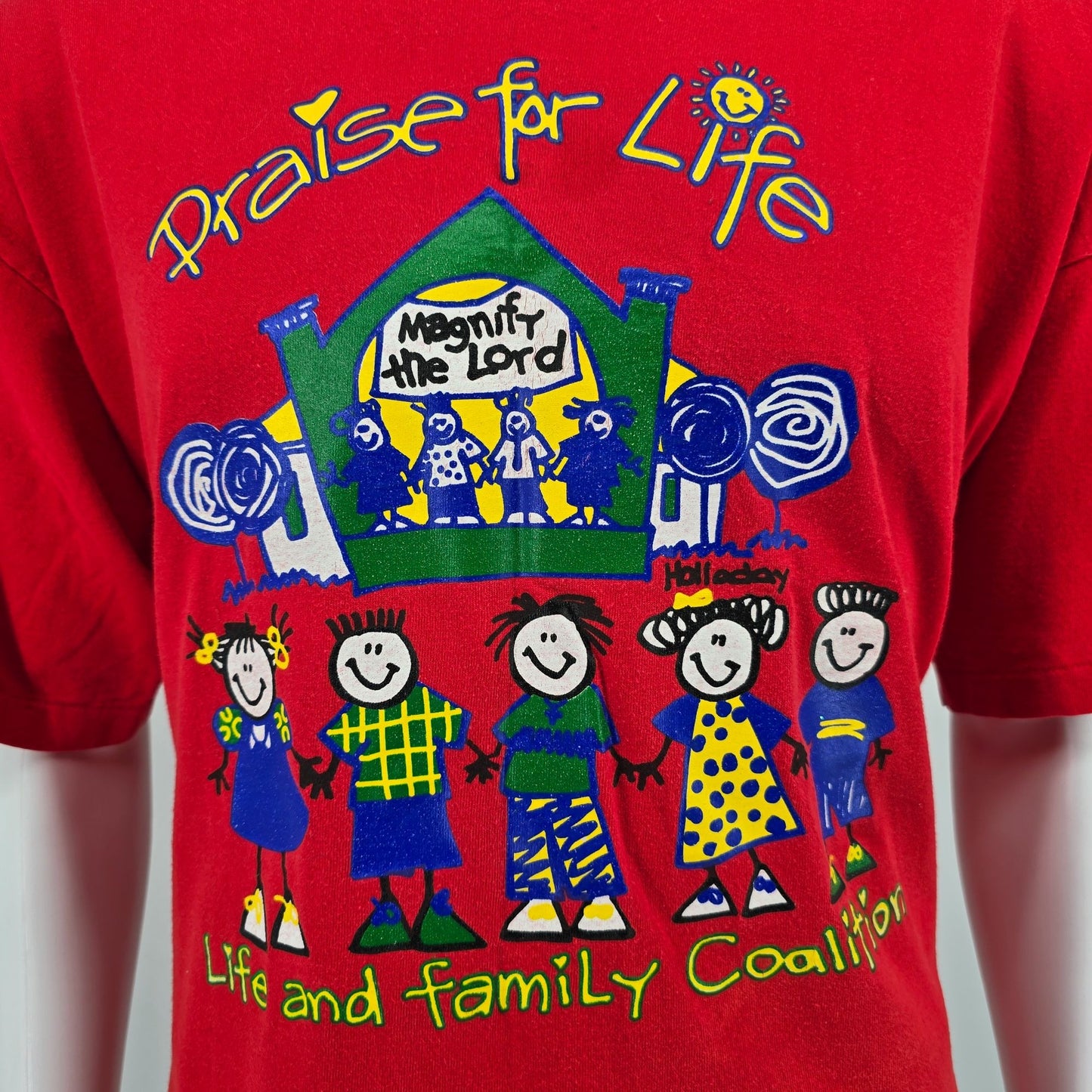 Vintage 1990s "Praise for Life" Life and Family Coalition T-Shirt (XXL/XXXL)