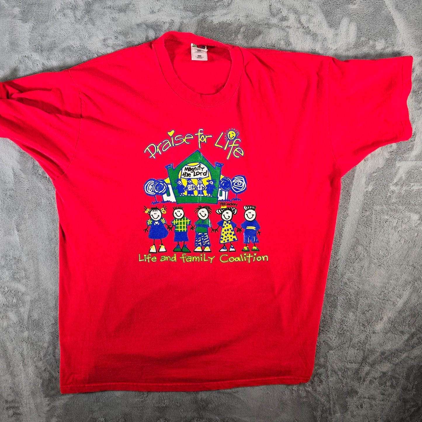 Vintage 1990s "Praise for Life" Life and Family Coalition T-Shirt (XXL/XXXL)