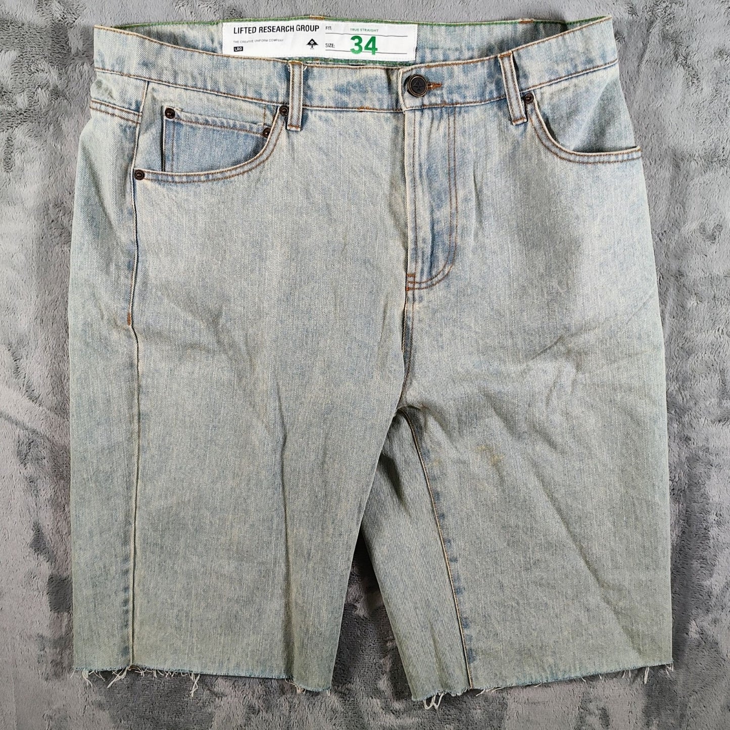 Lifted Research Group LRG True Straight Fit Size 34 DIY Cut-off Jean Shorts