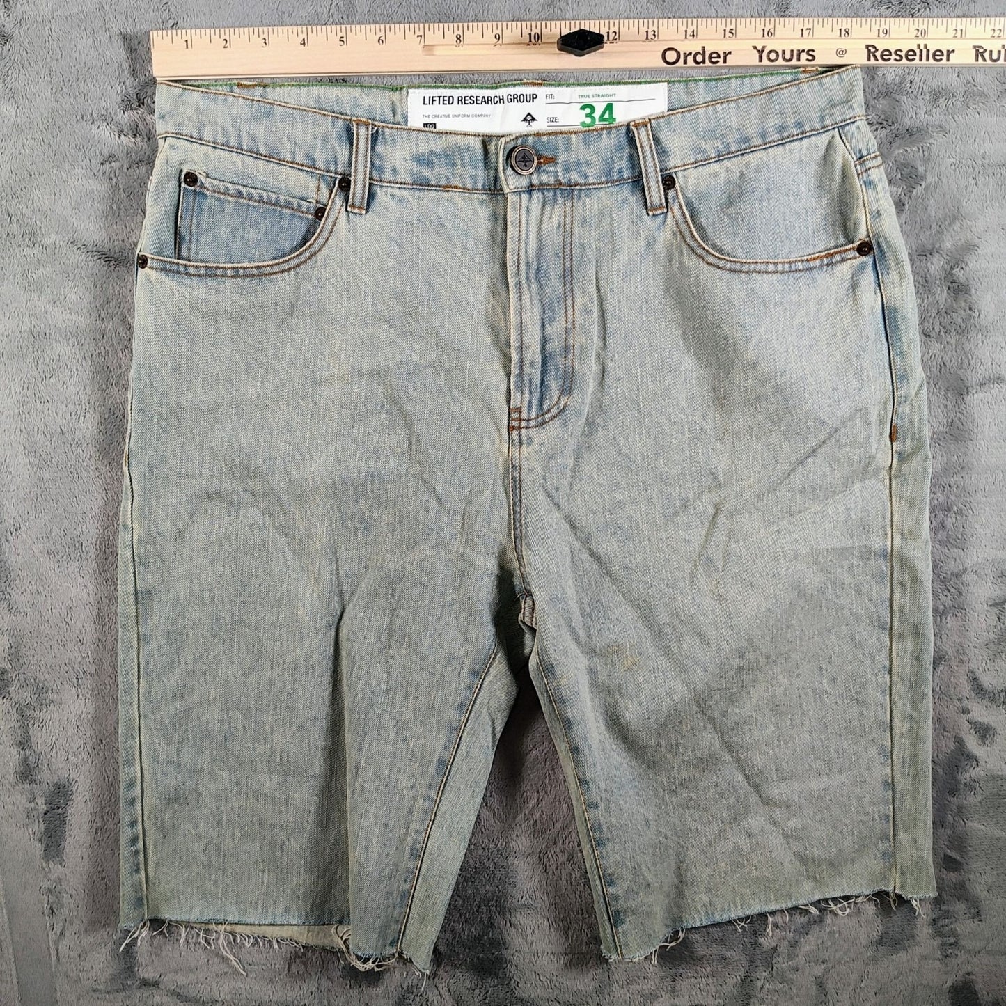 Lifted Research Group LRG True Straight Fit Size 34 DIY Cut-off Jean Shorts