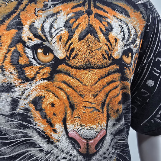 Liquid Blue Tribal Tiger All Over Print T-Shirt (2XL)