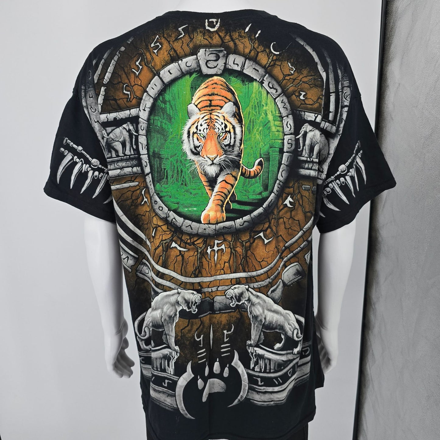 Liquid Blue Tribal Tiger All Over Print T-Shirt (2XL)