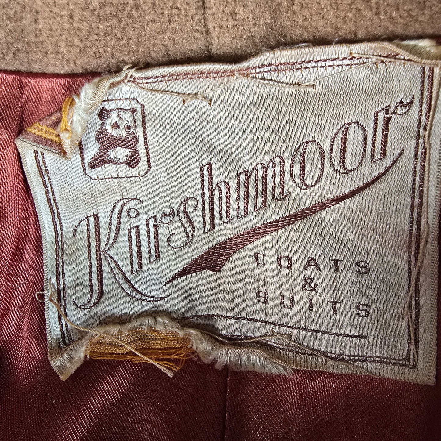 Vintage 1940s Kirshmoor Women's Kirshalpa Wool Tan Long Coat (L/XL) *Flaws