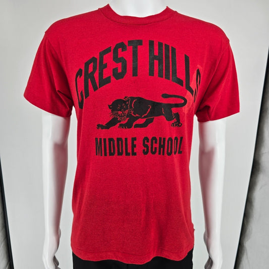 Vintage 1980s Screen Stars Crest Hills Middle School Cincinnati T-Shirt (M/L)