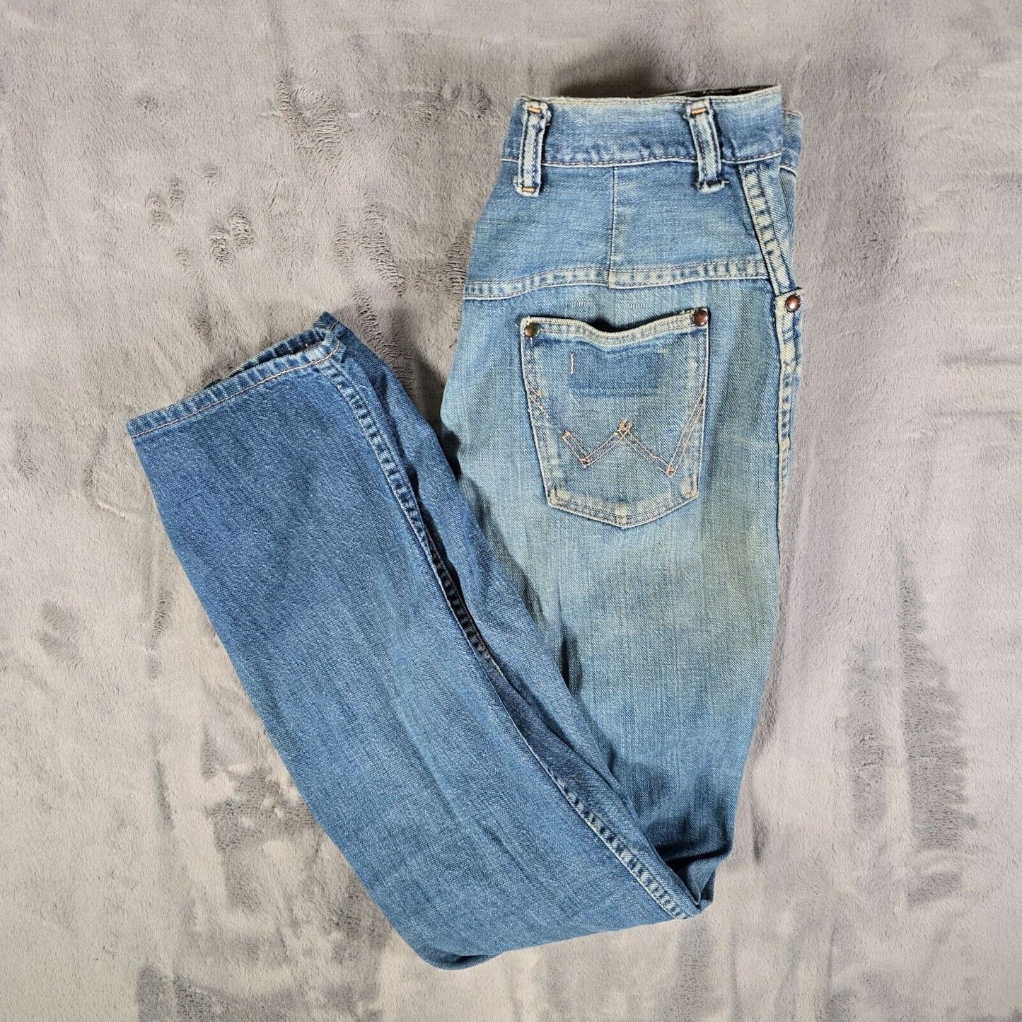 Vintage 1950s Blue Bell Wrangler Misses Thrashed/Destroyed Denim Jeans (29x28)