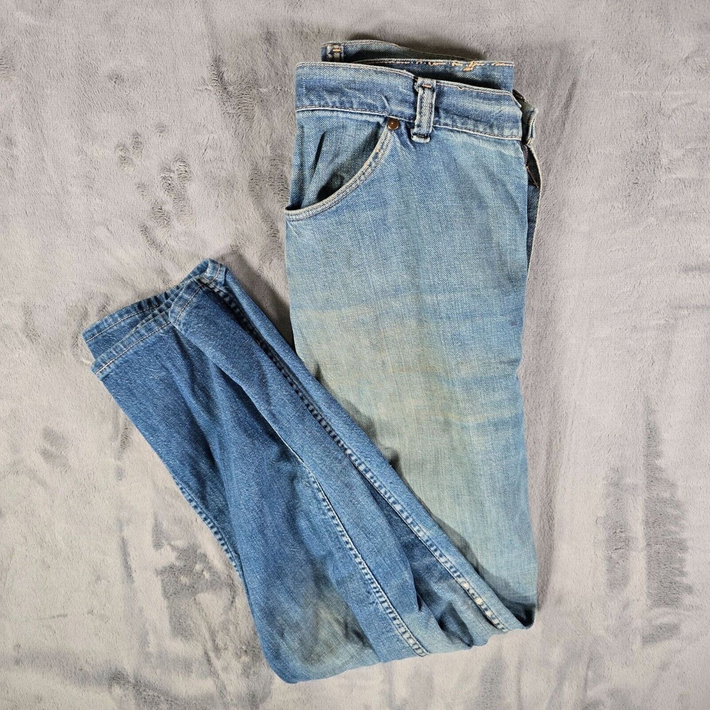 Vintage 1950s Blue Bell Wrangler Misses Thrashed/Destroyed Denim Jeans (29x28)