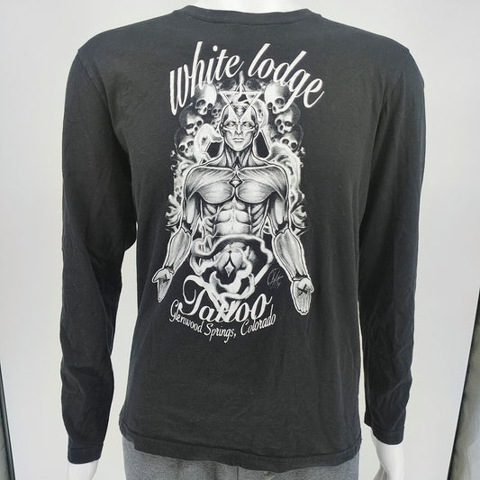 White Lodge Tattoo Glenwood Springs, Colorado Long-Sleeved T-Shirt (L)- *FLAW*