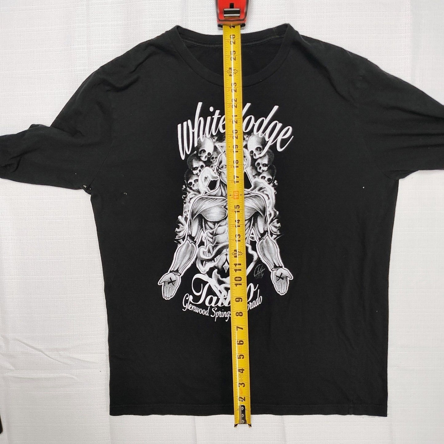White Lodge Tattoo Glenwood Springs, Colorado Long-Sleeved T-Shirt (L)- *FLAW*
