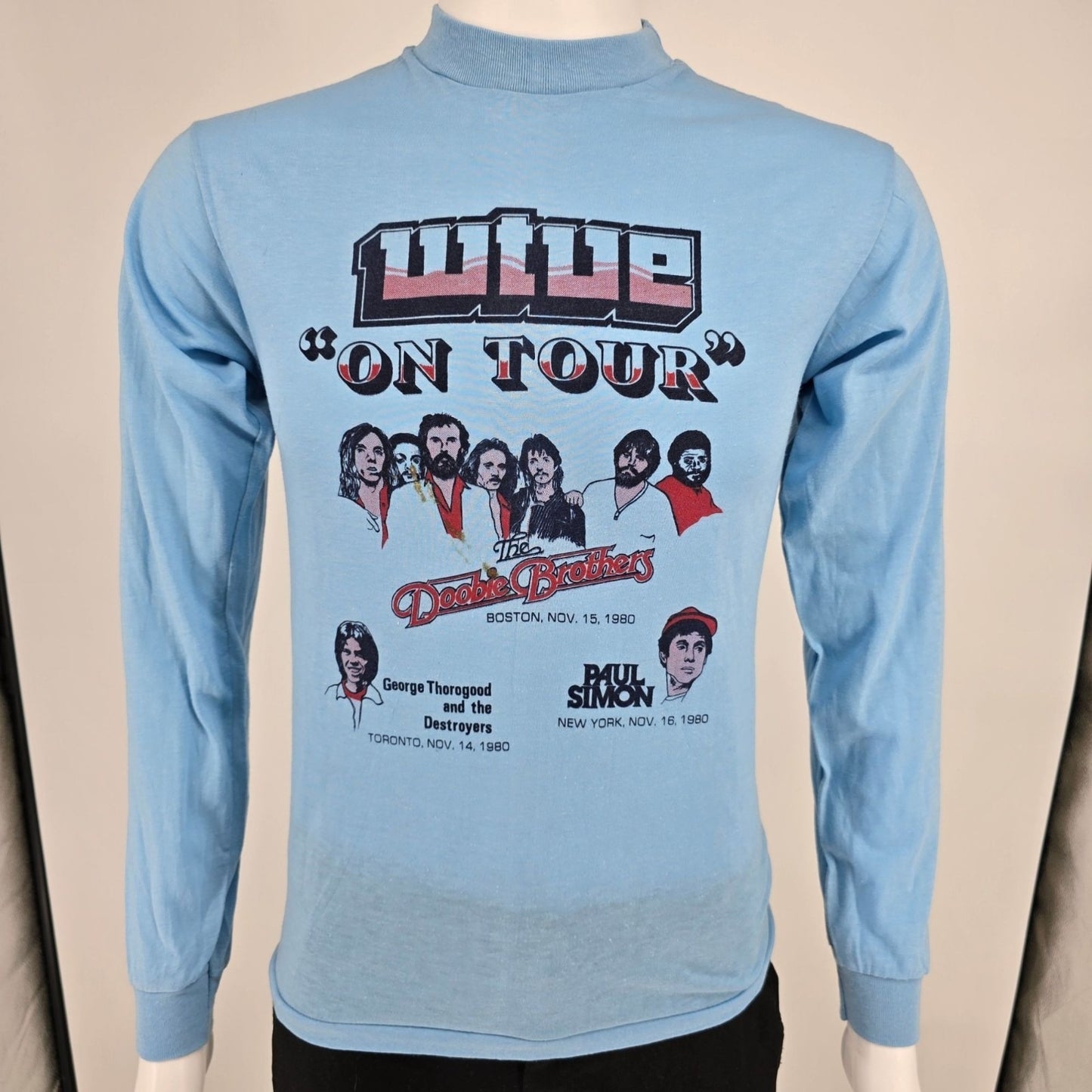 Vintage 1980 WTUE " On Tour" Doobie Bros, Long Sleeve Concert Promo T-Shirt (S)