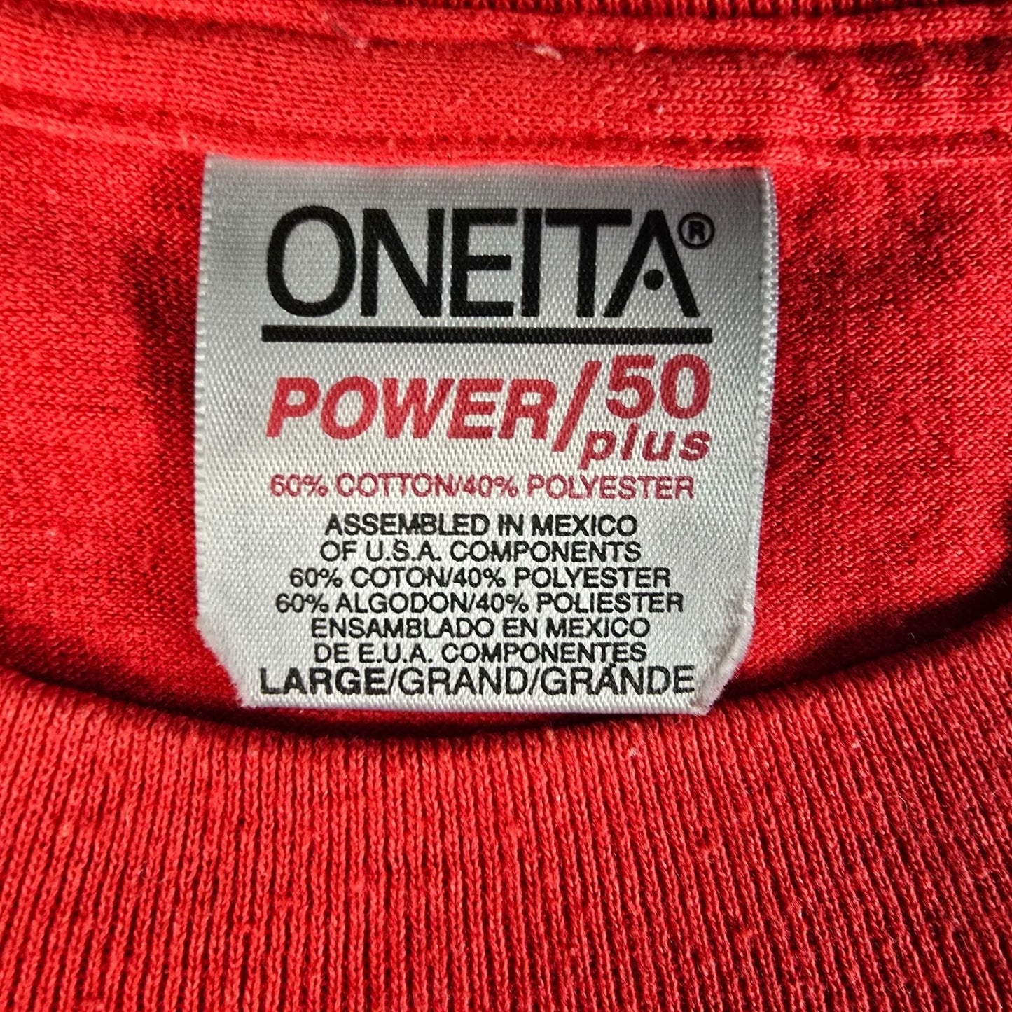 Vintage Oneita 1990s Paradise Valley Plaza Bonita Club Walk Red T-Shirt (M/L)