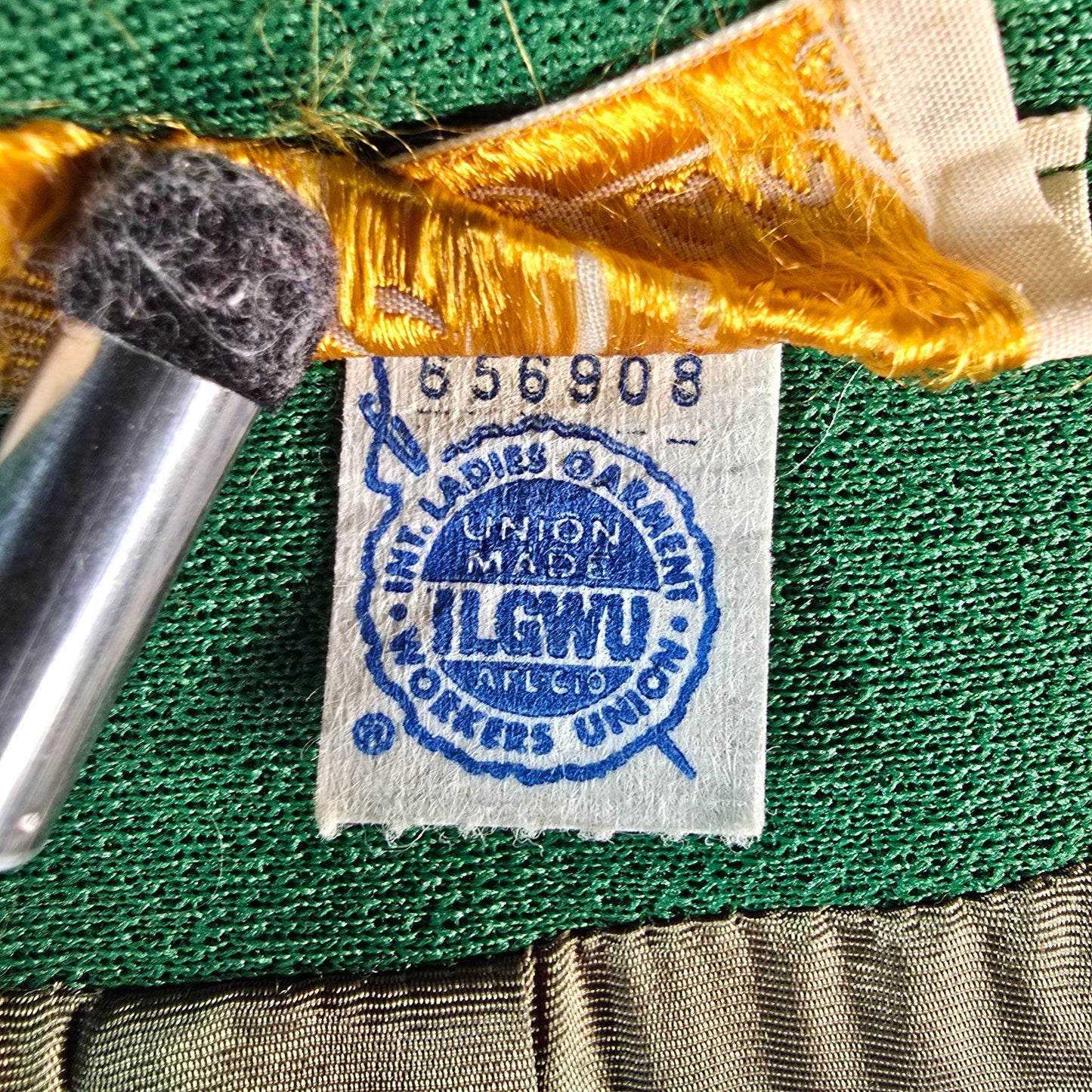 Vintage 1960s Lari-Lane Union Made Kelly Green Collarless A-Line Coat (M)