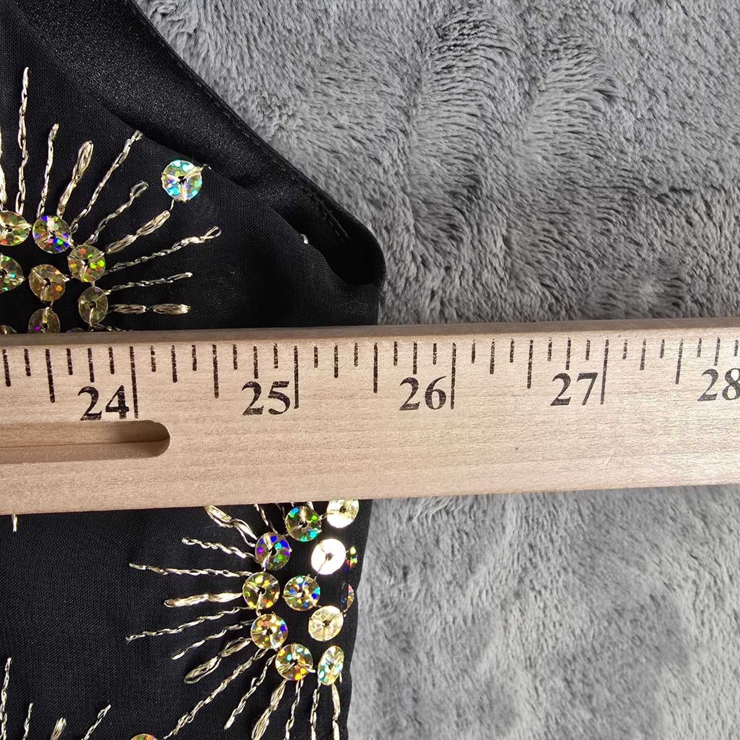 Vintage 1990s Rivars Stagewear Black Sunburst Sequin Rhinestone Trim Vest (XXL)